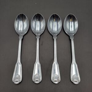 Towle London Shell Teaspoon JAPAN Stainless Flatware Set Of 4 Supreme Cutlery